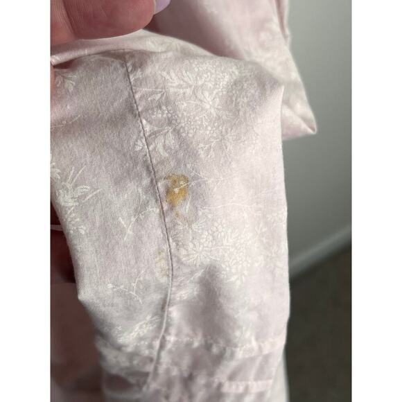 Eileen West Vintage Cotton Long Sleeve Lace Trim Button Front Nightgown Pink S - Picture 10 of 11